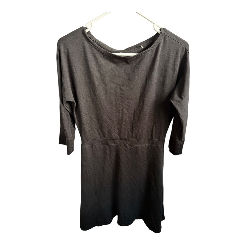 Toad & Co organic cotton 3/4‎ Sleeve Boat Neck Fit Flare Casual Dress Size M - Picture 3 of 10